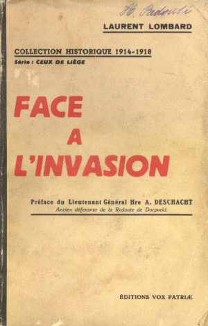 Face  l'Invasion (Laurent Lombard - Edition 1939)